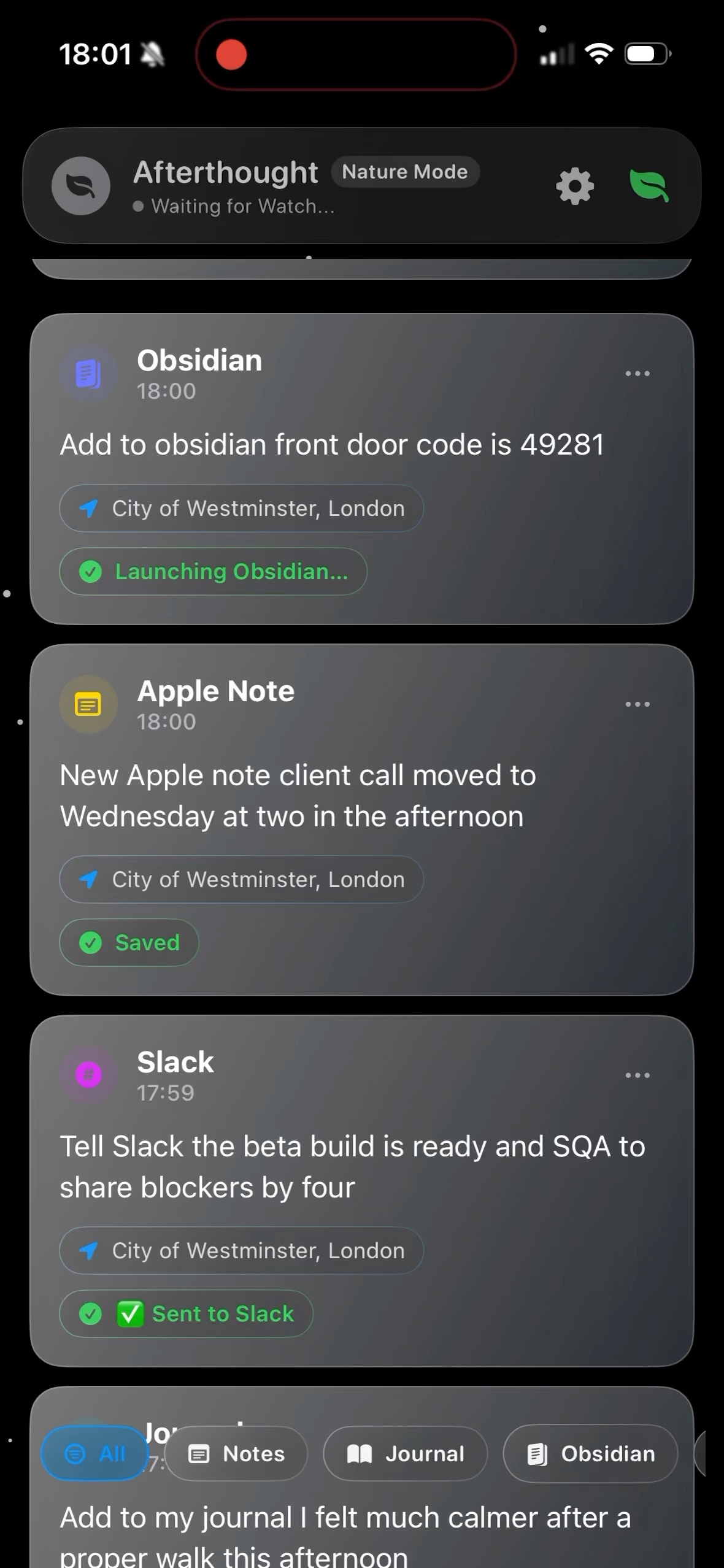 Afterthought capture view while offline