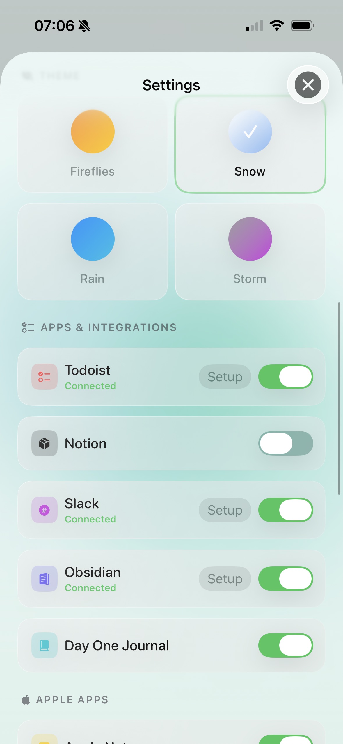 Afterthought integrations in light theme