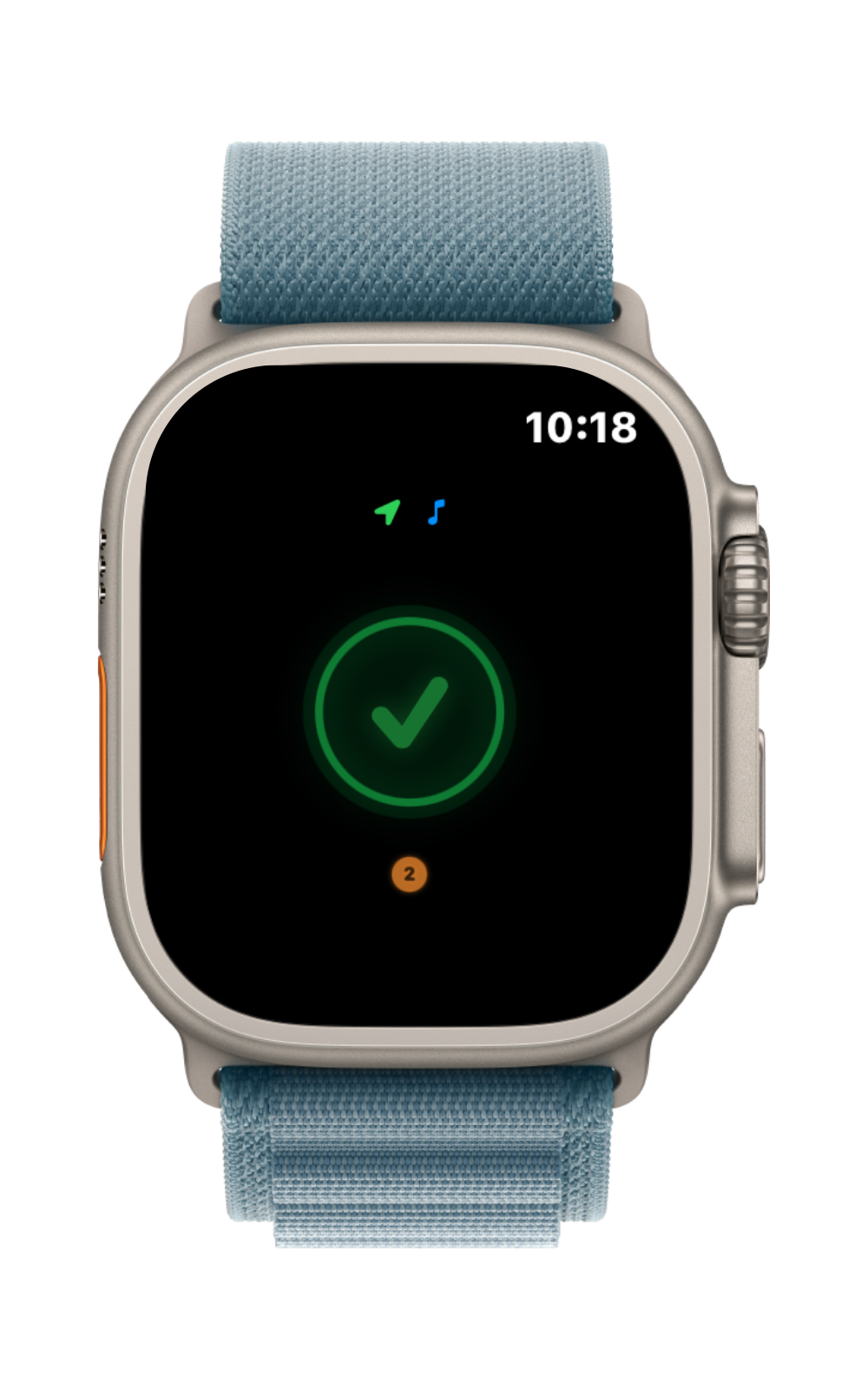 Afterthought confirming that an Apple Watch voice capture is complete